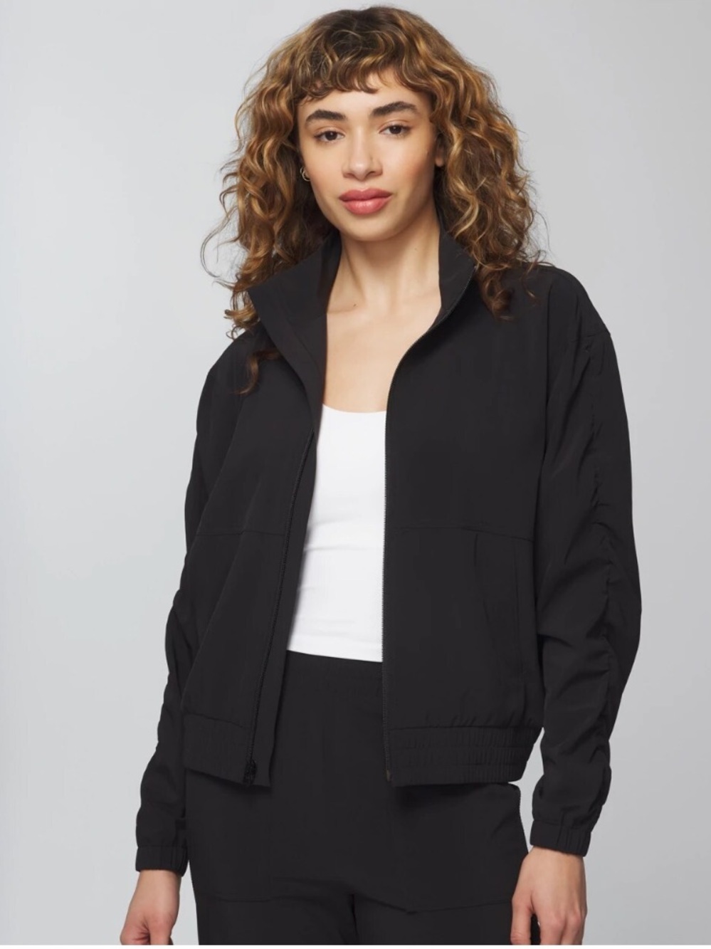 Soma Everstretch Relaxed Zip Jacket In Color Black